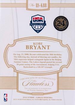 2018-19 Panini Flawless - USA Basketball #US-KBR Kobe Bryant Back