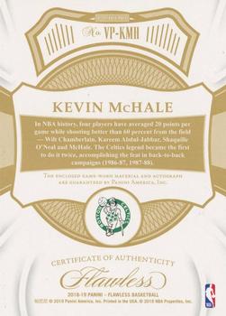 2018-19 Panini Flawless - Vertical Patch Auto Green #VP-KMH Kevin McHale Back