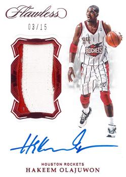 2018-19 Panini Flawless - Vertical Patch Auto Ruby #VP-HOW Hakeem Olajuwon Front