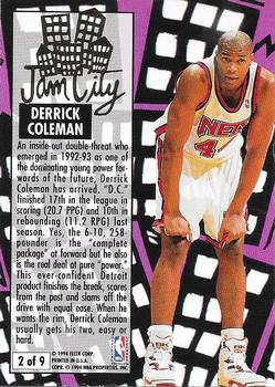 1993-94 Ultra - Jam City #2 Derrick Coleman Back