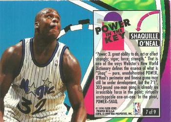 1993-94 Ultra - Power in the Key #7 Shaquille O'Neal Back