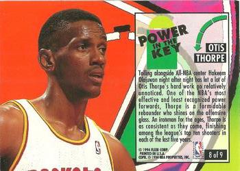 1993-94 Ultra - Power in the Key #8 Otis Thorpe Back