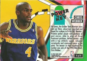1993-94 Ultra - Power in the Key #9 Chris Webber Back