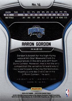 2019-20 Panini Certified - Mirror Blue #14 Aaron Gordon Back