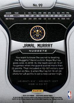 2019-20 Panini Certified - Mirror Orange #99 Jamal Murray Back