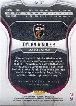 2019-20 Panini Certified - Mirror Red #173 Dylan Windler Back