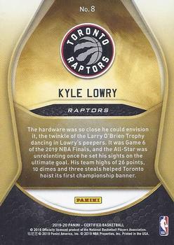 2019-20 Panini Certified - Gold Team #8 Kyle Lowry Back