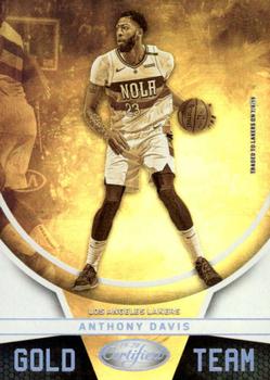 2019-20 Panini Certified - Gold Team #9 Anthony Davis Front