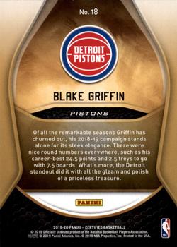 2019-20 Panini Certified - Gold Team #18 Blake Griffin Back