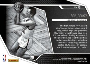 2019-20 Panini Certified - Raise the Banner #15 Bob Cousy Back