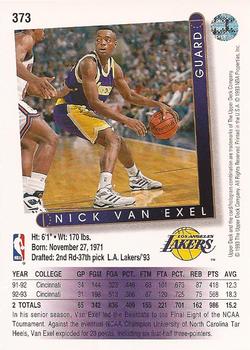 1993-94 Upper Deck #373 Nick Van Exel Back
