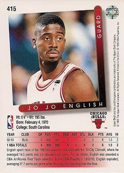 1993-94 Upper Deck #415 Jo Jo English Back