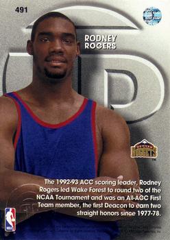 1993-94 Upper Deck #491 Rodney Rogers Back