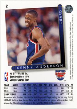 1993-94 Upper Deck #2 Kenny Anderson Back