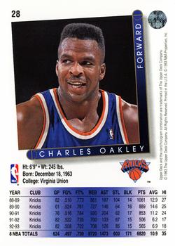 1993-94 Upper Deck #28 Charles Oakley Back