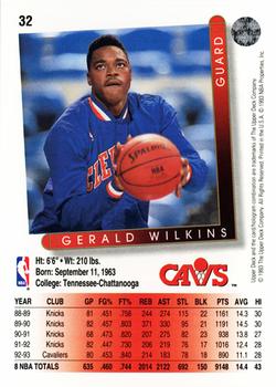 1993-94 Upper Deck #32 Gerald Wilkins Back