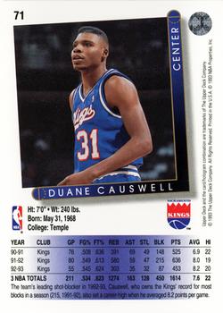 1993-94 Upper Deck #71 Duane Causwell Back