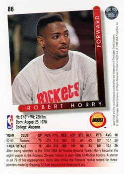 1993-94 Upper Deck #86 Robert Horry Back