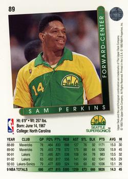1993-94 Upper Deck #89 Sam Perkins Back