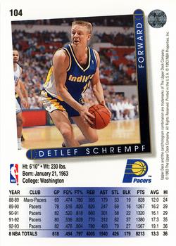 1993-94 Upper Deck #104 Detlef Schrempf Back