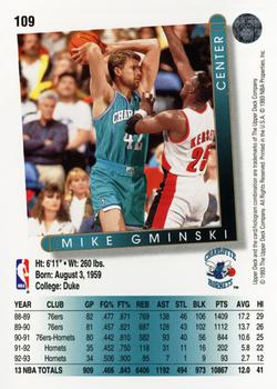 1993-94 Upper Deck #109 Mike Gminski Back
