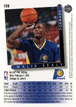 1993-94 Upper Deck #128 Malik Sealy Back