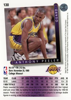 1993-94 Upper Deck #130 Anthony Peeler Back