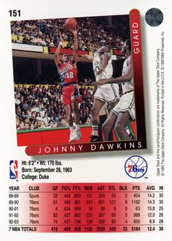 1993-94 Upper Deck #151 Johnny Dawkins Back