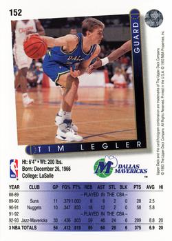 1993-94 Upper Deck #152 Tim Legler Back