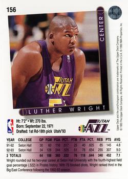 1993-94 Upper Deck #156 Luther Wright Back