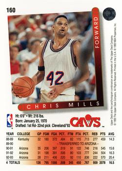 1993-94 Upper Deck #160 Chris Mills Back