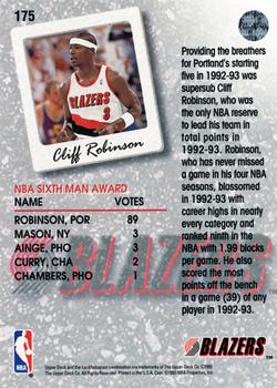 1993-94 Upper Deck #175 Cliff Robinson Back