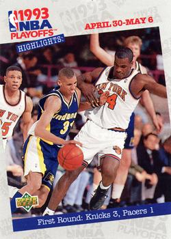 1993-94 Upper Deck #178 First Round: Knicks 3, Pacers 1 Front