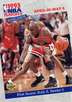 1993-94 Upper Deck #180 First Round: Bulls 3, Hawks 0 Front