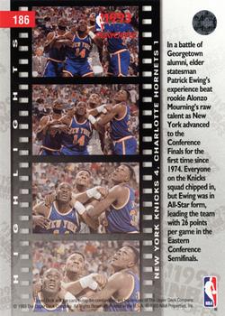 1993-94 Upper Deck #186 East Semifinals: Knicks 4, Hornets 1 Back
