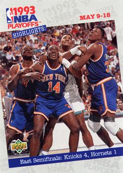 1993-94 Upper Deck #186 East Semifinals: Knicks 4, Hornets 1 Front