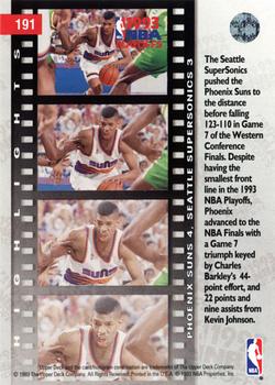 1993-94 Upper Deck #191 West Finals: Suns 4, SuperSonics 3 Back