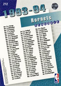 1993-94 Upper Deck #212 Charlotte Hornets Back
