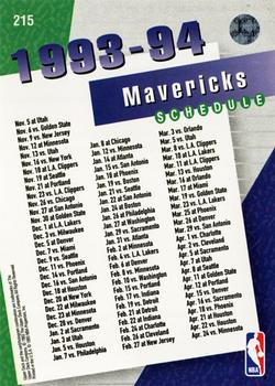 1993-94 Upper Deck #215 Dallas Mavericks Back