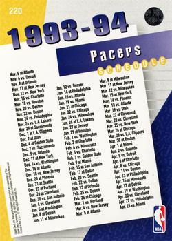 1993-94 Upper Deck #220 Indiana Pacers Back