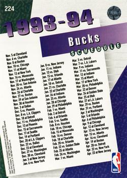 1993-94 Upper Deck #224 Milwaukee Bucks Back