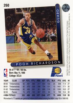 1993-94 Upper Deck #260 Pooh Richardson Back