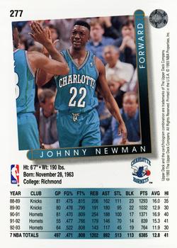 1993-94 Upper Deck #277 Johnny Newman Back
