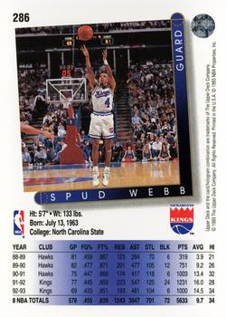 1993-94 Upper Deck #286 Spud Webb Back
