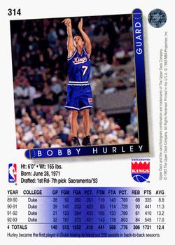 1993-94 Upper Deck #314 Bobby Hurley Back