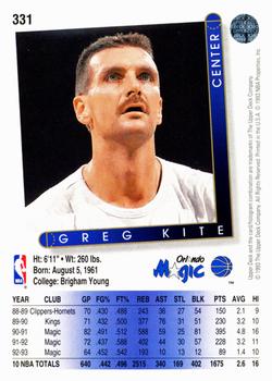 1993-94 Upper Deck #331 Greg Kite Back