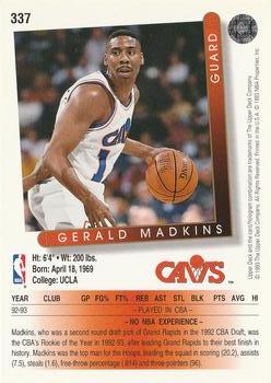 1993-94 Upper Deck #337 Gerald Madkins Back