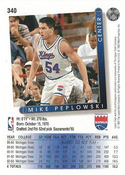 1993-94 Upper Deck #340 Mike Peplowski Back