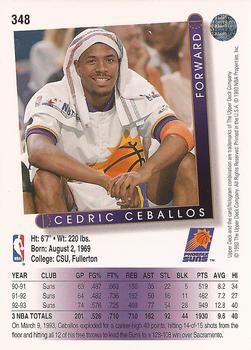 1993-94 Upper Deck #348 Cedric Ceballos Back