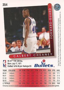 1993-94 Upper Deck #354 Calbert Cheaney Back